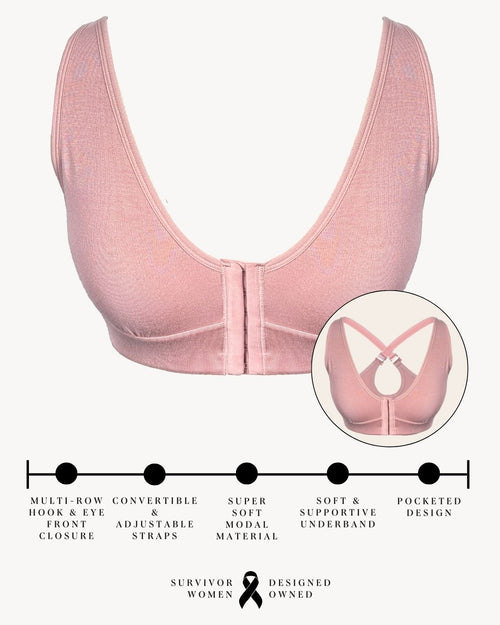 Rora Pocketed Front Closure Bra