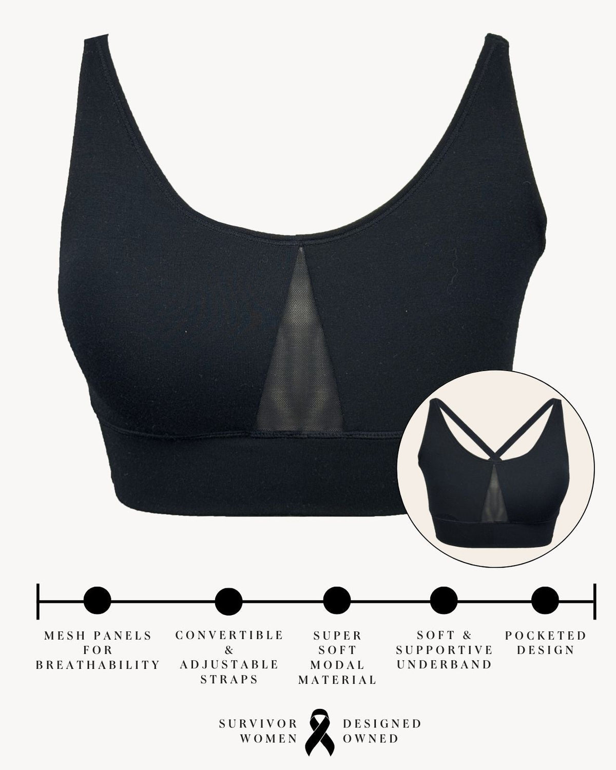 Leslie Leisure Pocketed Bra