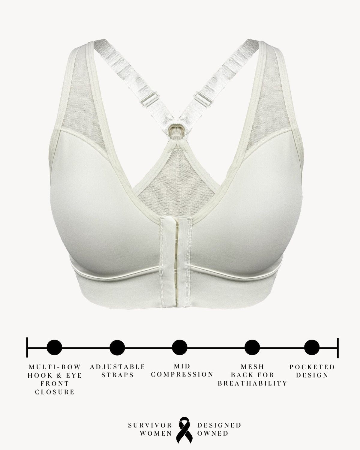 Bianca Pocketed Front Closure Sports Bra