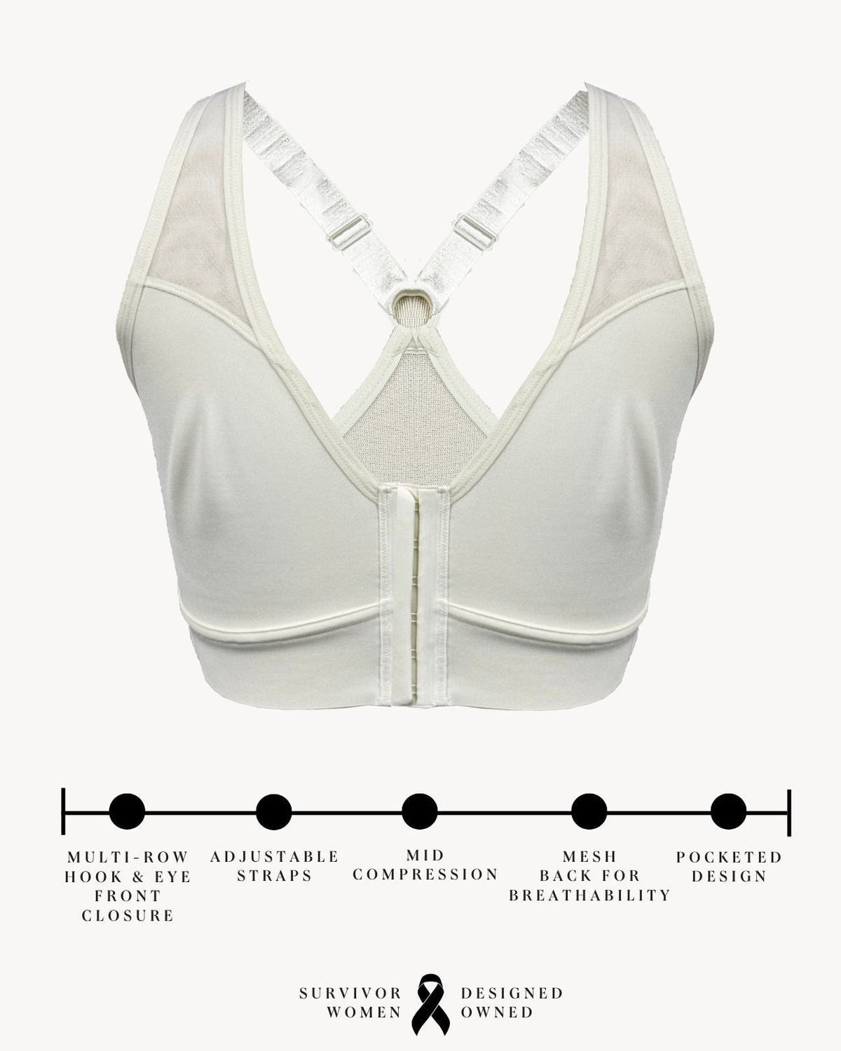 Bianca Pocketed Front Closure Sports Bra