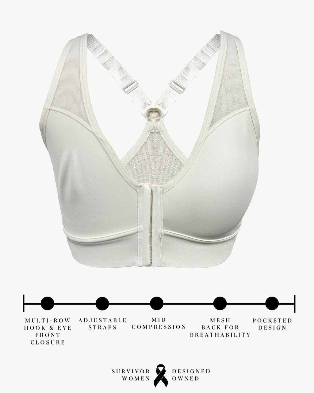Bianca Pocketed Front Closure Sports Bra