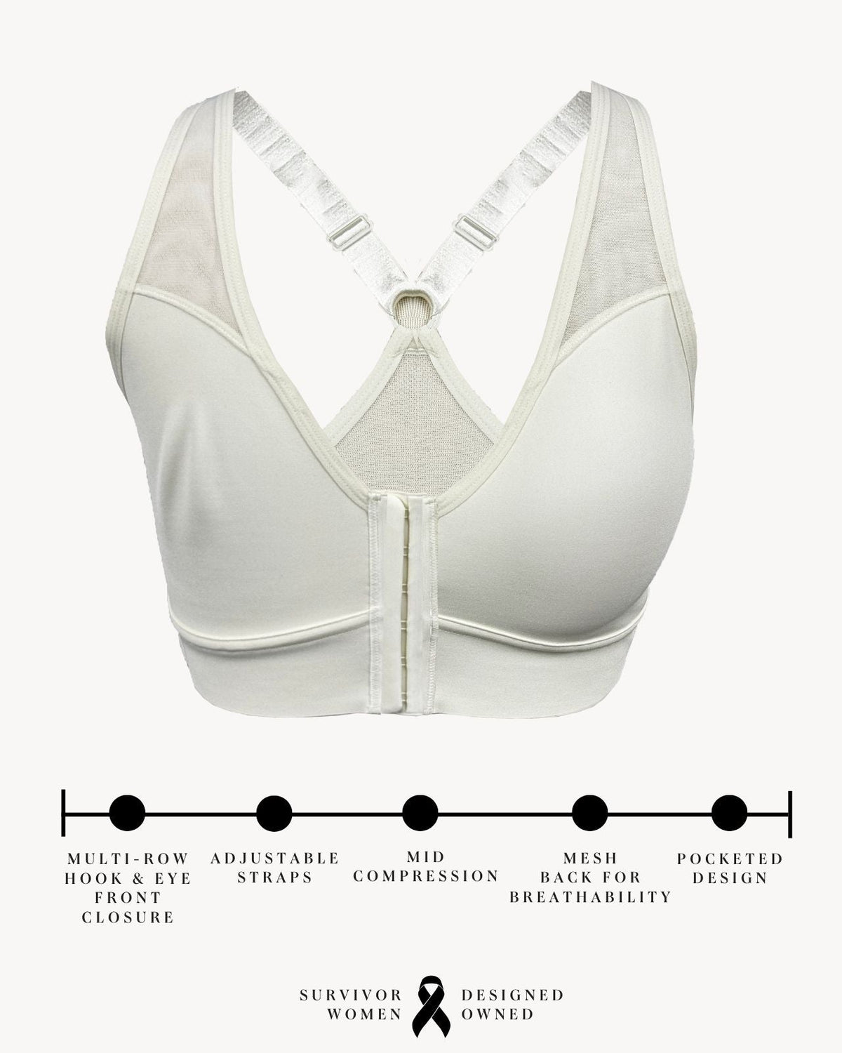Bianca Pocketed Front Closure Sports Bra
