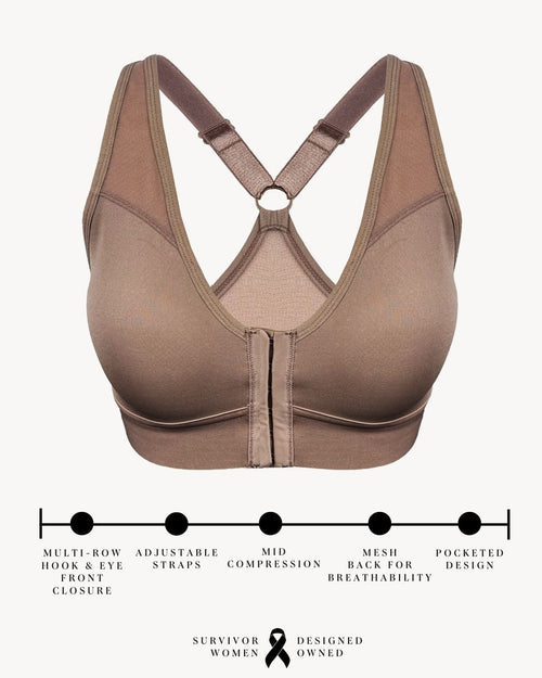 Bianca Pocketed Front Closure Sports Bra