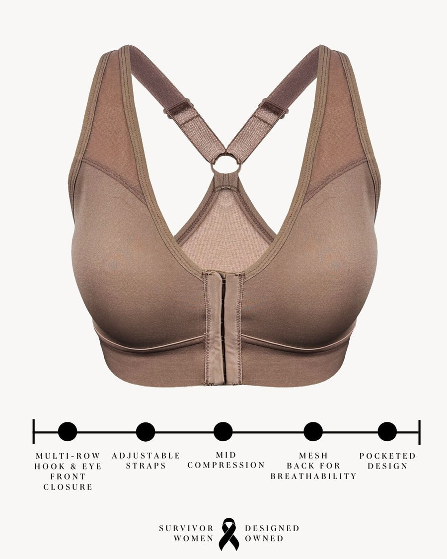 Bianca Pocketed Front Closure Sports Bra
