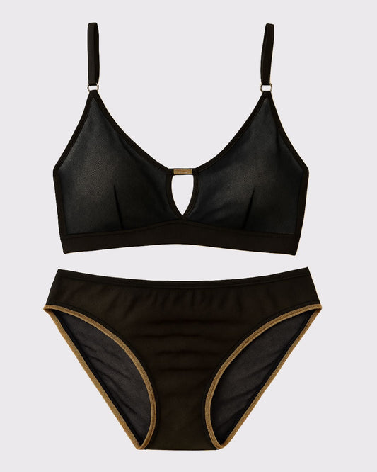 Victoria Mesh Keyhole Bralette with Free Brief
