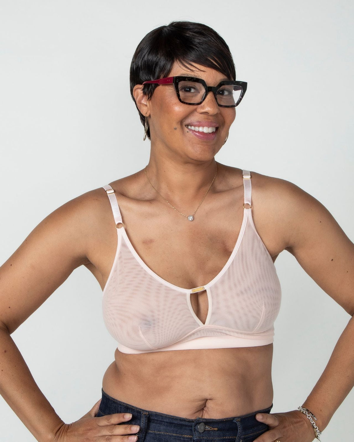 Victoria Mesh Keyhole Bralette with Free Brief