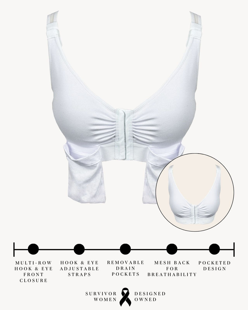 Front Closure Post Surgical Bra