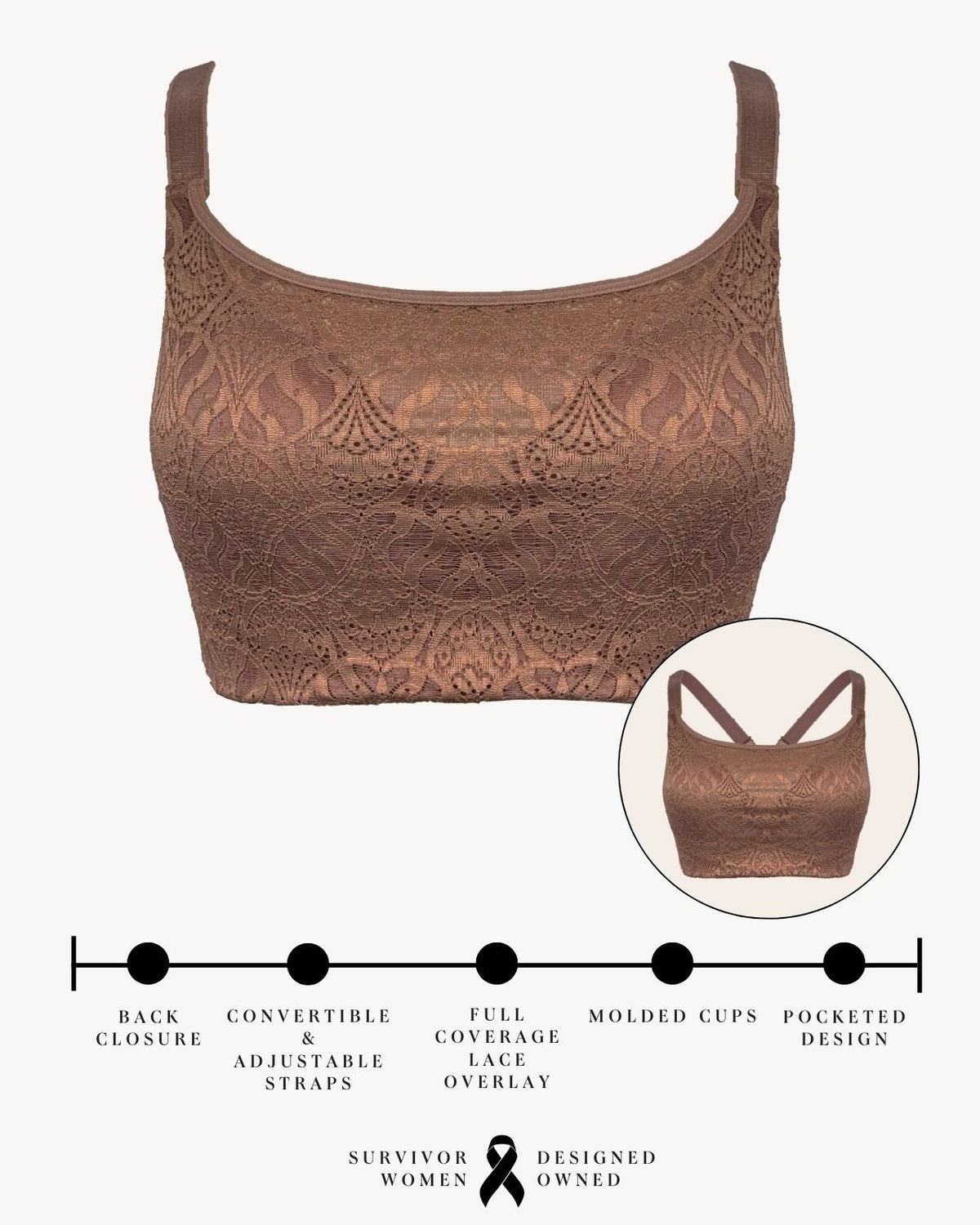 Carrie Pocketed Lace Molded Cup Bra