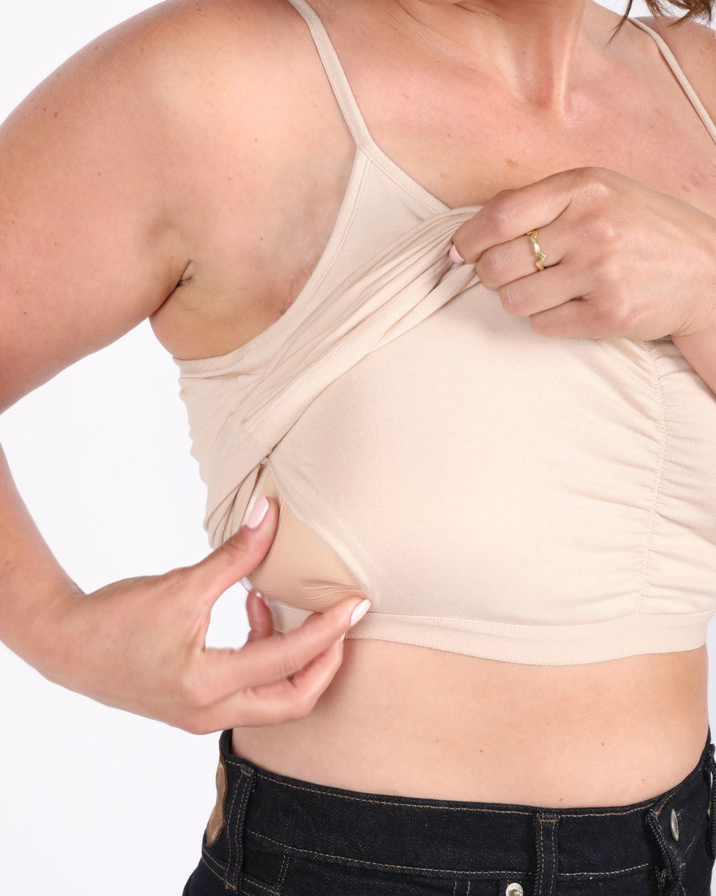 Fitted Cotton Camisole with Shelf Bra