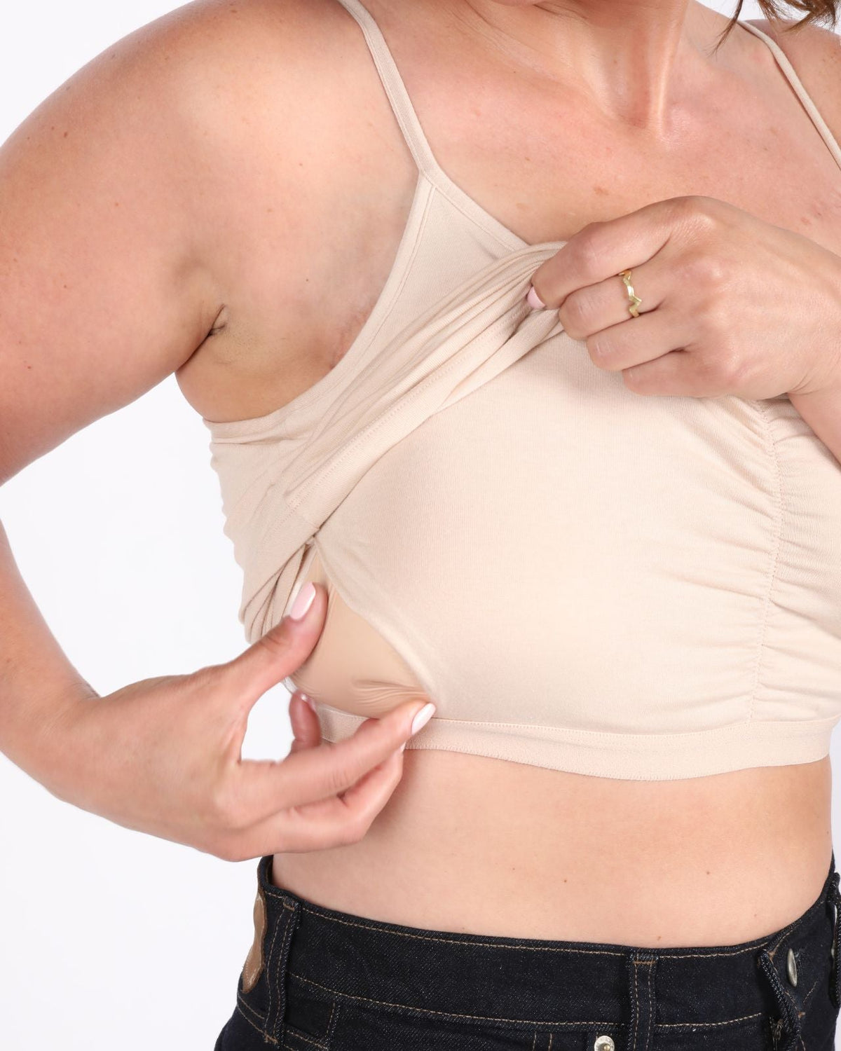 Fitted Cotton Camisole with Shelf Bra