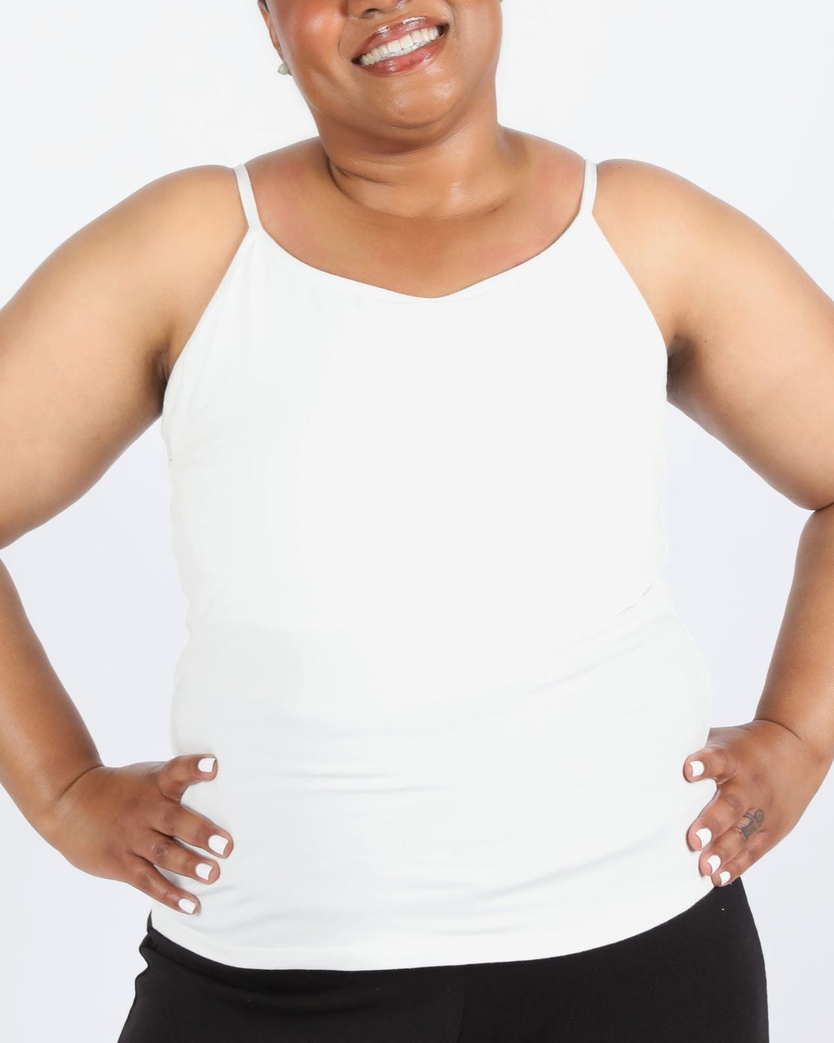 Fitted Cotton Camisole with Shelf Bra