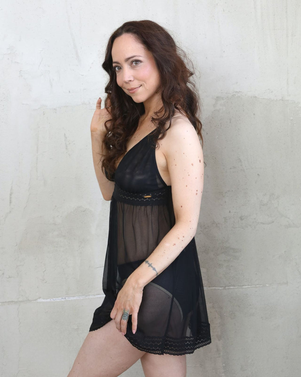 Narmda Mesh Babydoll Dress