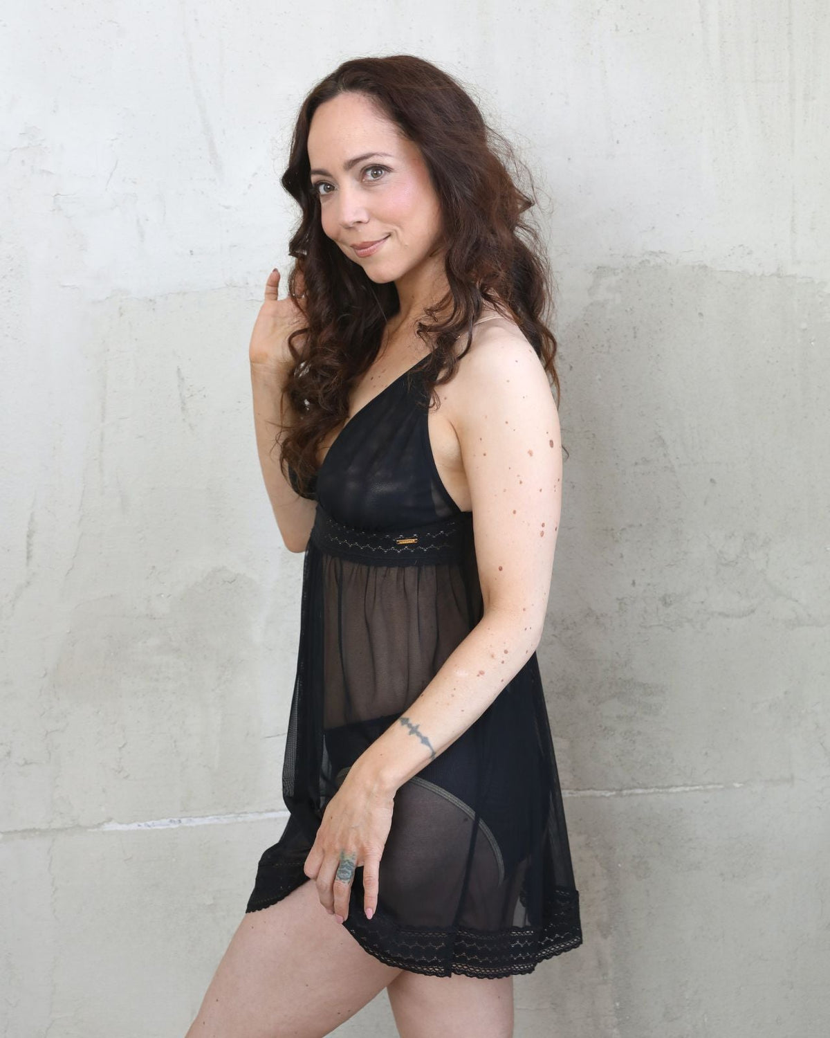Narmda Mesh Babydoll Dress