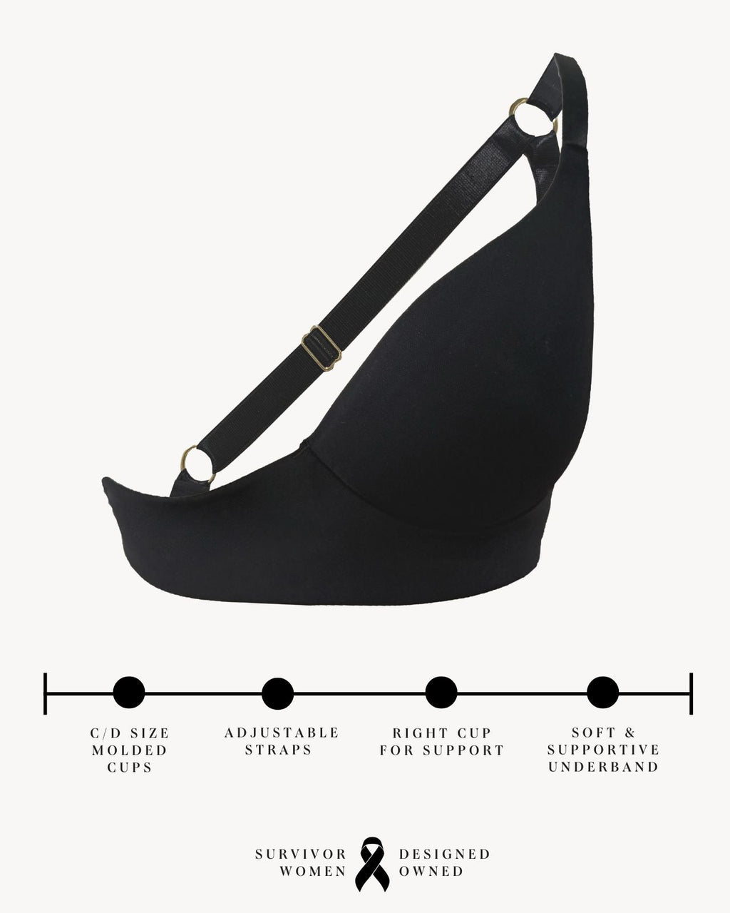Rachel Unilateral Molded Left Cup Sling Bra