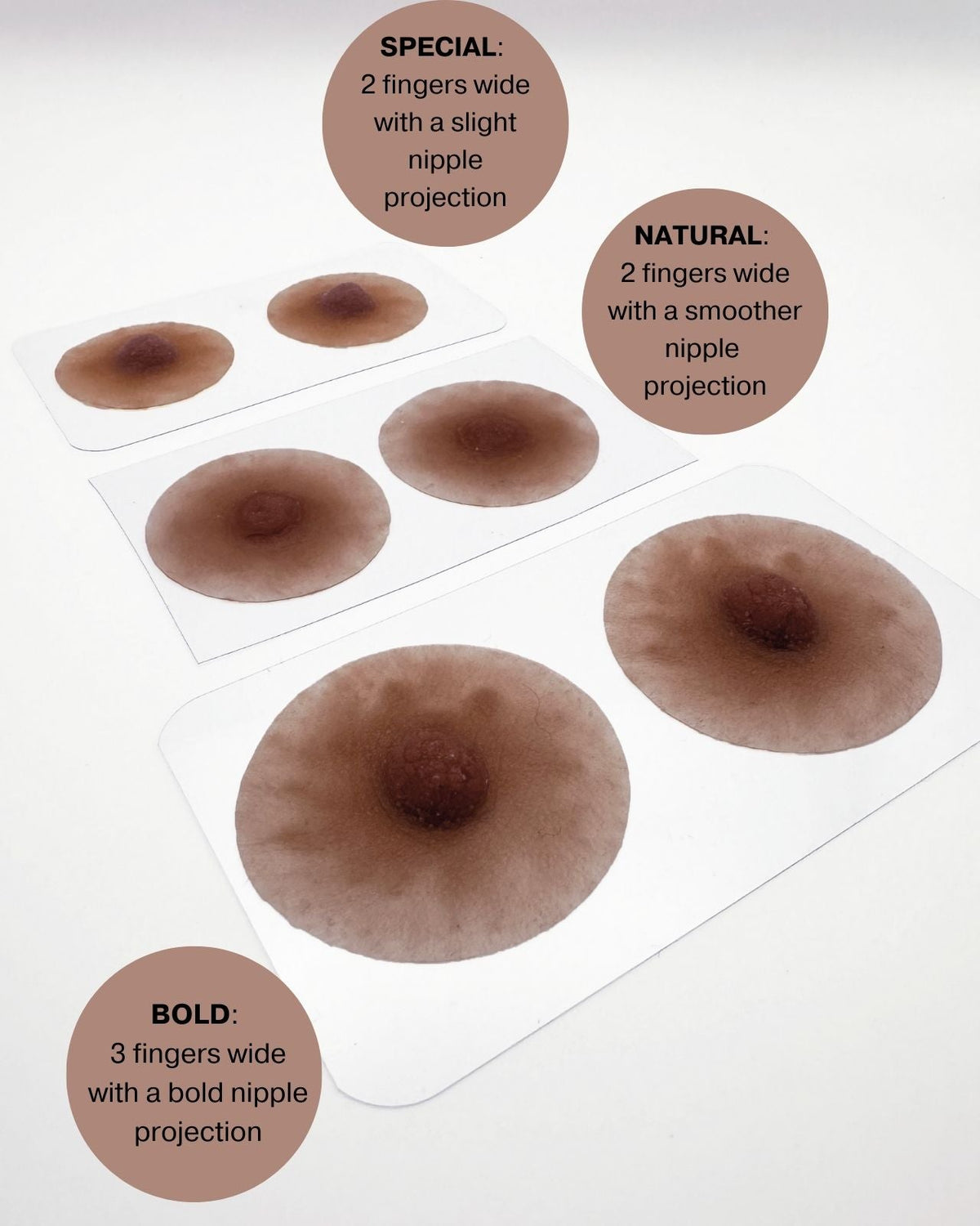 Pink Perfect Prosthetic Nipples in Chocolate