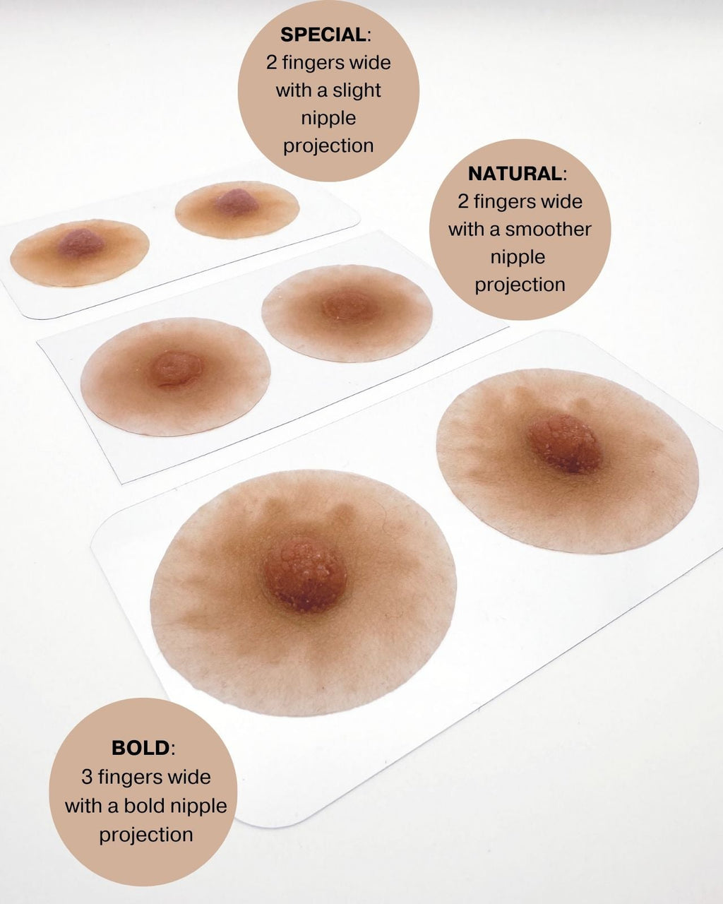 Pink Perfect Prosthetic Nipples in Tan