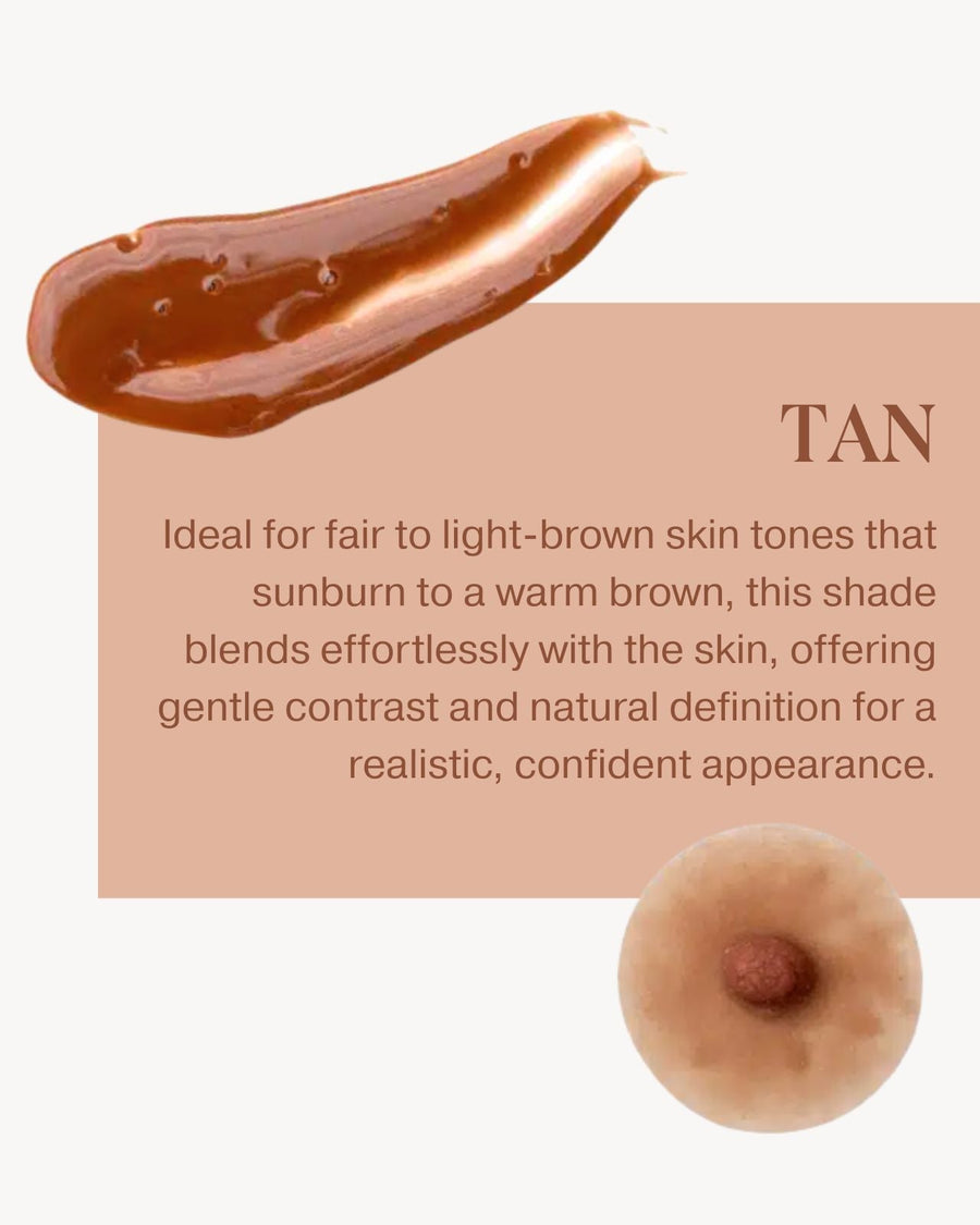 Pink Perfect Prosthetic Nipples in Tan