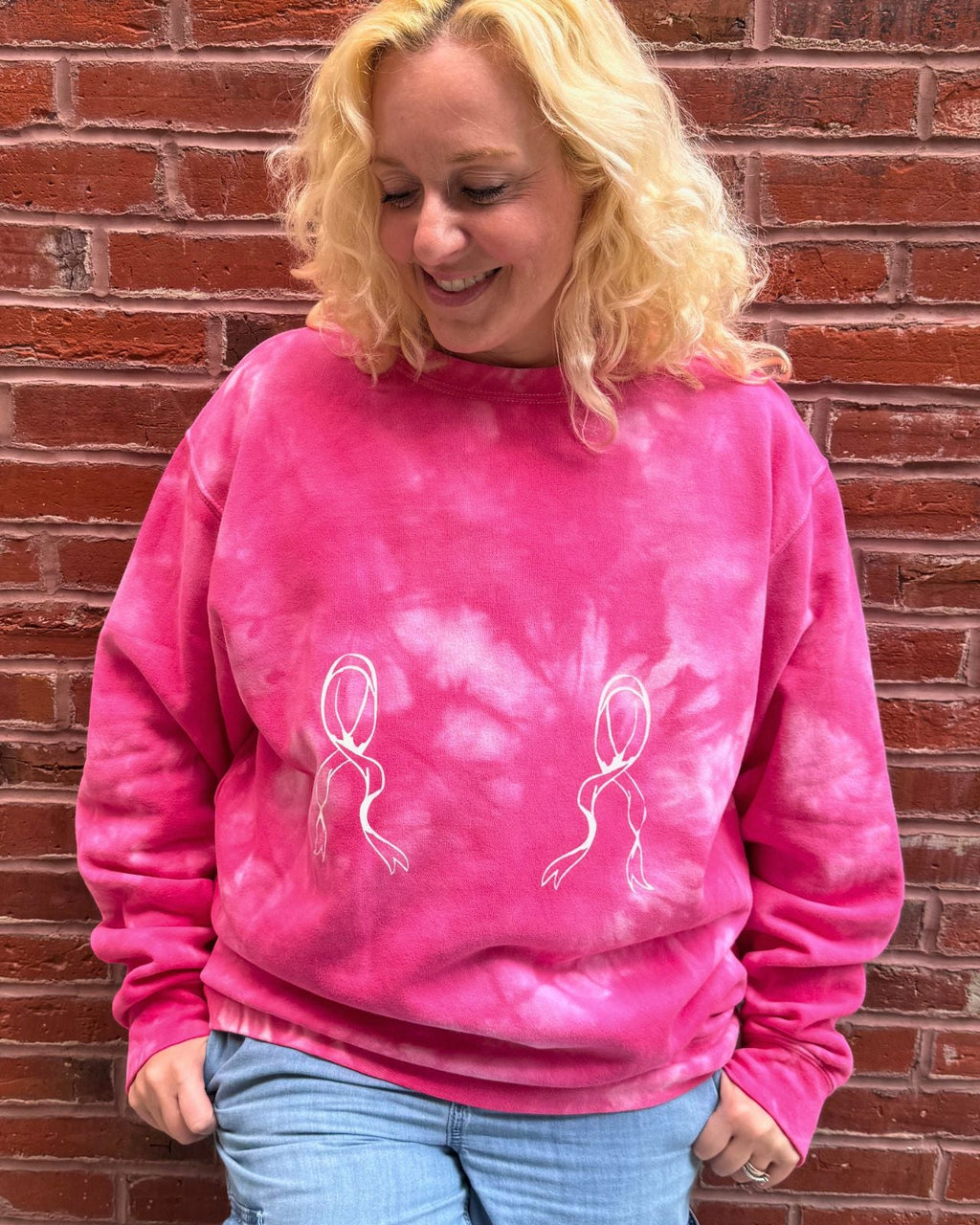 Pink Ribbon Breast Cancer Awareness Crewneck
