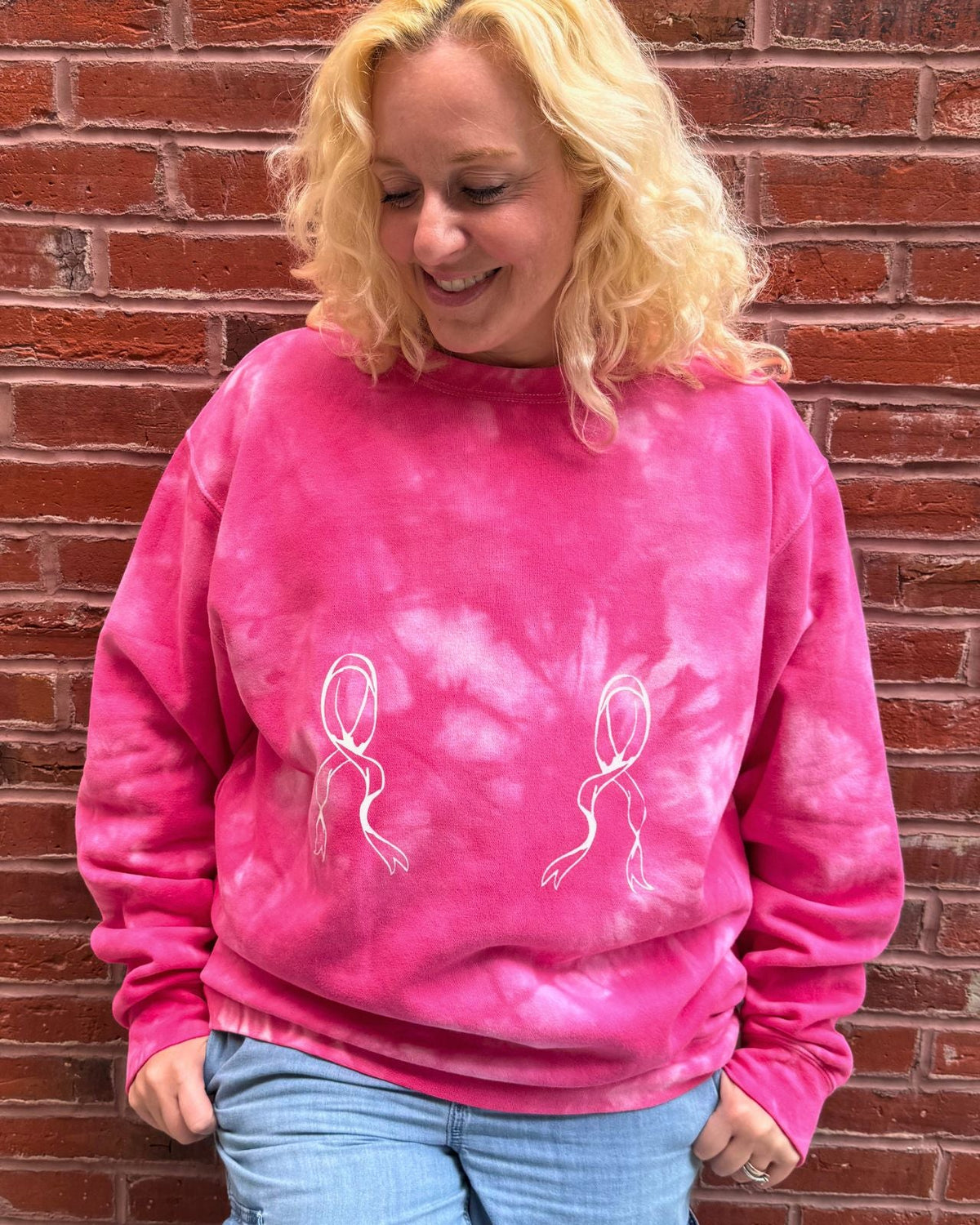 Pink Ribbon Breast Cancer Awareness Crewneck