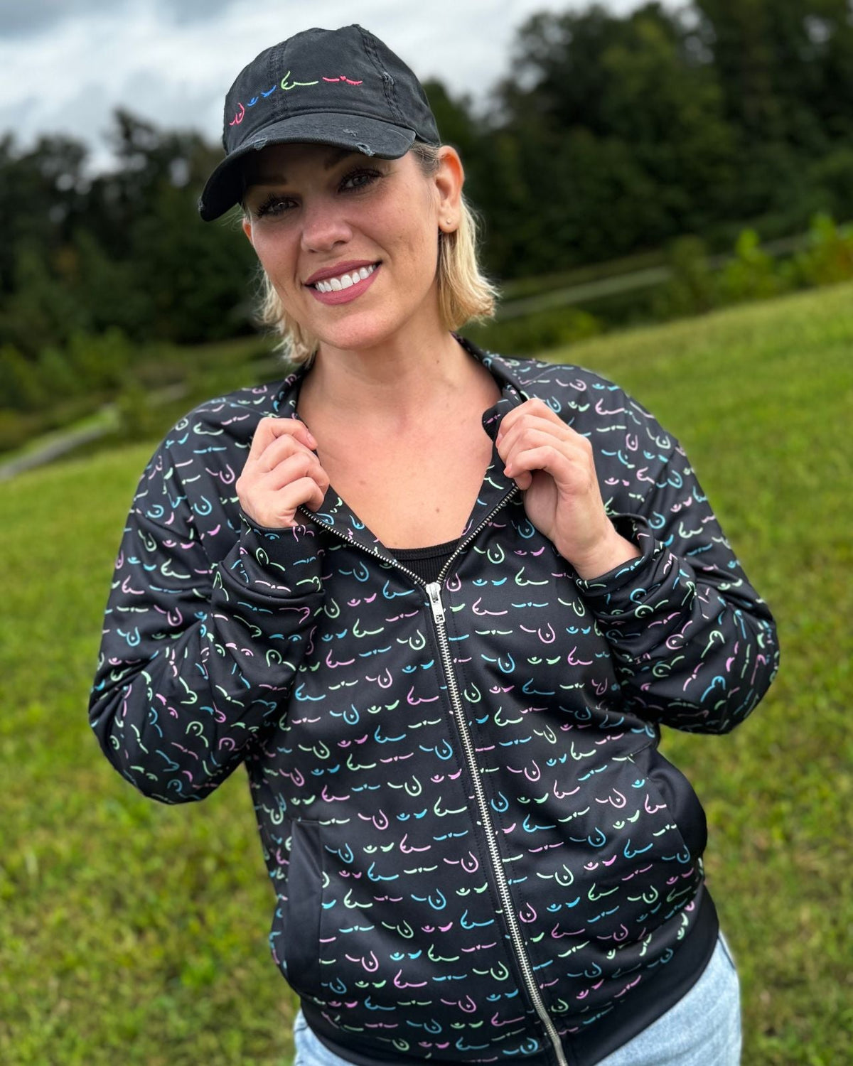 F(oo)B Breast Cancer Bomber Jacket