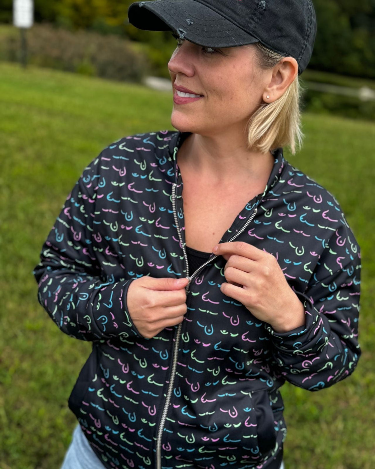 F(oo)B Breast Cancer Bomber Jacket